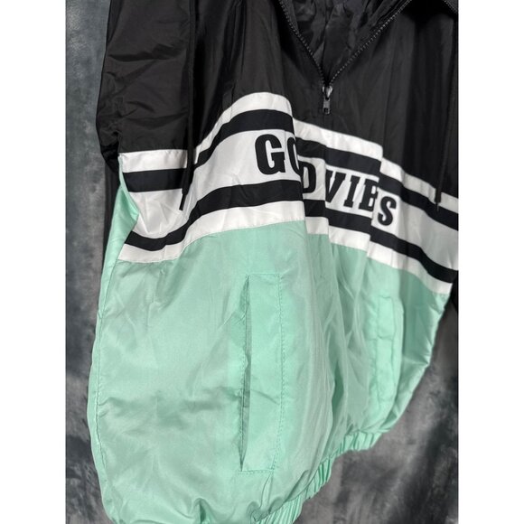 Riley & James Windbreaker Jacket Woman's "Good Vibes" M Black & Mint - Picture 4 of 10